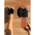Black Bow Knot Decor Sandals