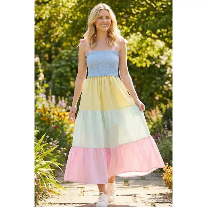 Color Block Smocked Dress