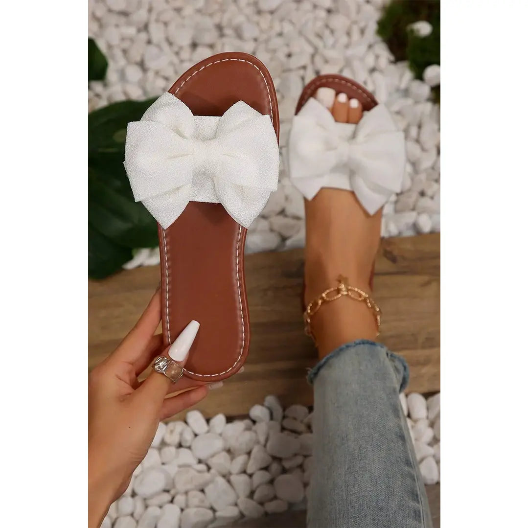 White Bow Knot Decor Sandals